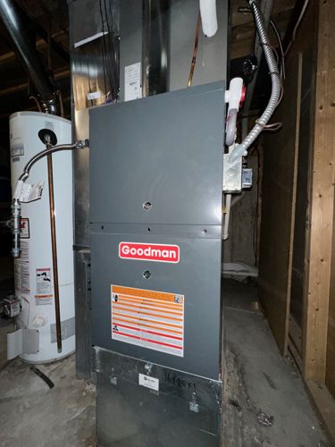 New furnace installed in a basement