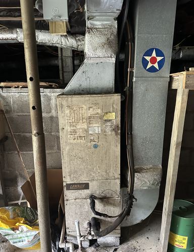 Basement air handler before