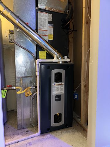 New furnace installed in a basement