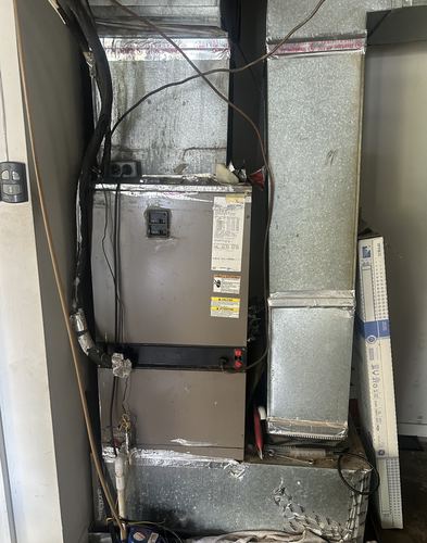 Garage HVAC equipment before